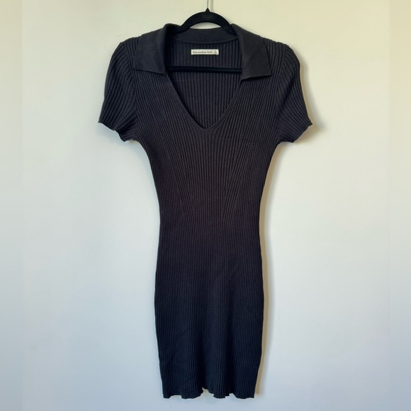Abercrombie & Fitch Black Polo Ribbed Knit Mini Dress - Size S - Picture 11 of 11